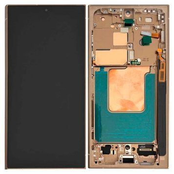 Дисплей Samsung S928 Galaxy S24 Ultra 5G (2024) в сборе с сенсором и рамкой Titanium Yellow service orig 3170030494 фото