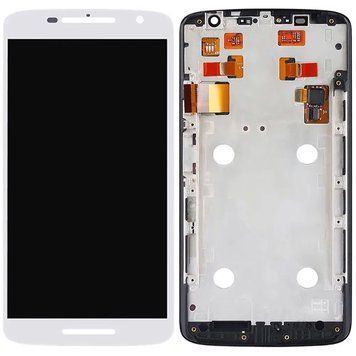 Дисплей Motorola XT1562/ XT1563/ XT1565 Moto X Play в сборе с сенсором и рамкой white 3170029476 фото