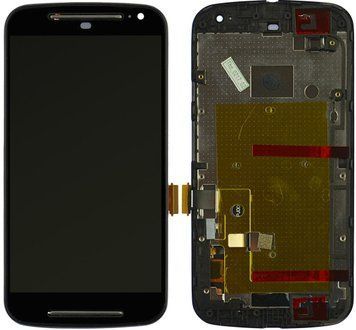 Дисплей Motorola XT1062 Moto G2/ XT1063/ XT1064/ XT1068 в зборі з сенсором та рамкою black 3170030066 фото