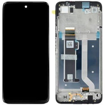 Дисплей Motorola XT2363 Moto G34 5G в зборі з сенсором і рамкою black service orig 3170029960 фото