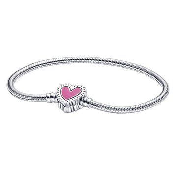 Браслет срібний Pandora x Keith Haring жіночий Рожеве серце 3248153964 фото